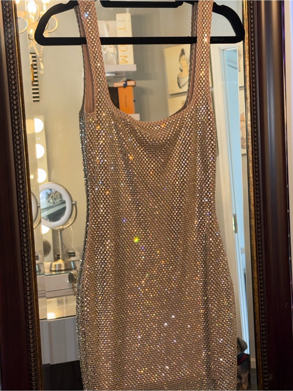 Babyboo Petra mini dress in gold sparkle Size Small - Picture 6 of 12